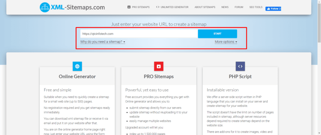 XML Sitemap Creation