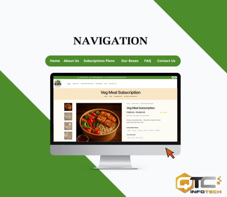 DumbellBox meal subscription website view from QTC's project archive