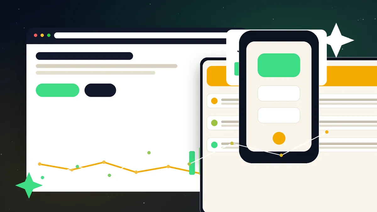 Android app development interface for a business mobile app and analytics